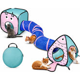 Rypet cat toy tunnel with cubes bundle for playful exploration and cozy hiding spots.