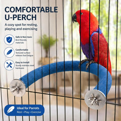 RYPET parrot perch rough-surfaced supports safe beak and nail maintenance through wear