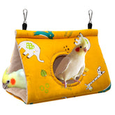 Rypet Winter Warm Bird Nest House hanging hammock in yellow for cozy medium birds