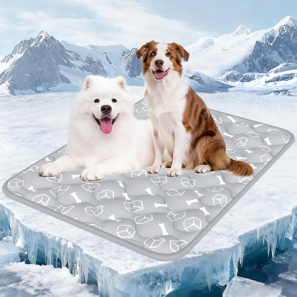 Rywell Dog Cooling Mat 2.0 grey full view showing large surface for big dogs.
