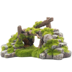 S-Lifeeling moss rockery stone decor provides natural shelter for fish.
