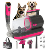 S7 dog grooming vacuum with brush removes loose fur during brushing.
