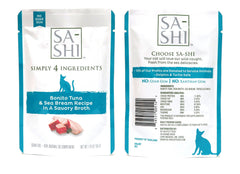 Sa-Shi Bonita Tuna & Sea Bream pouch in savory broth for protein variety