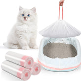 Sabary pink cat litter box liners with drawstring for quick cleanup