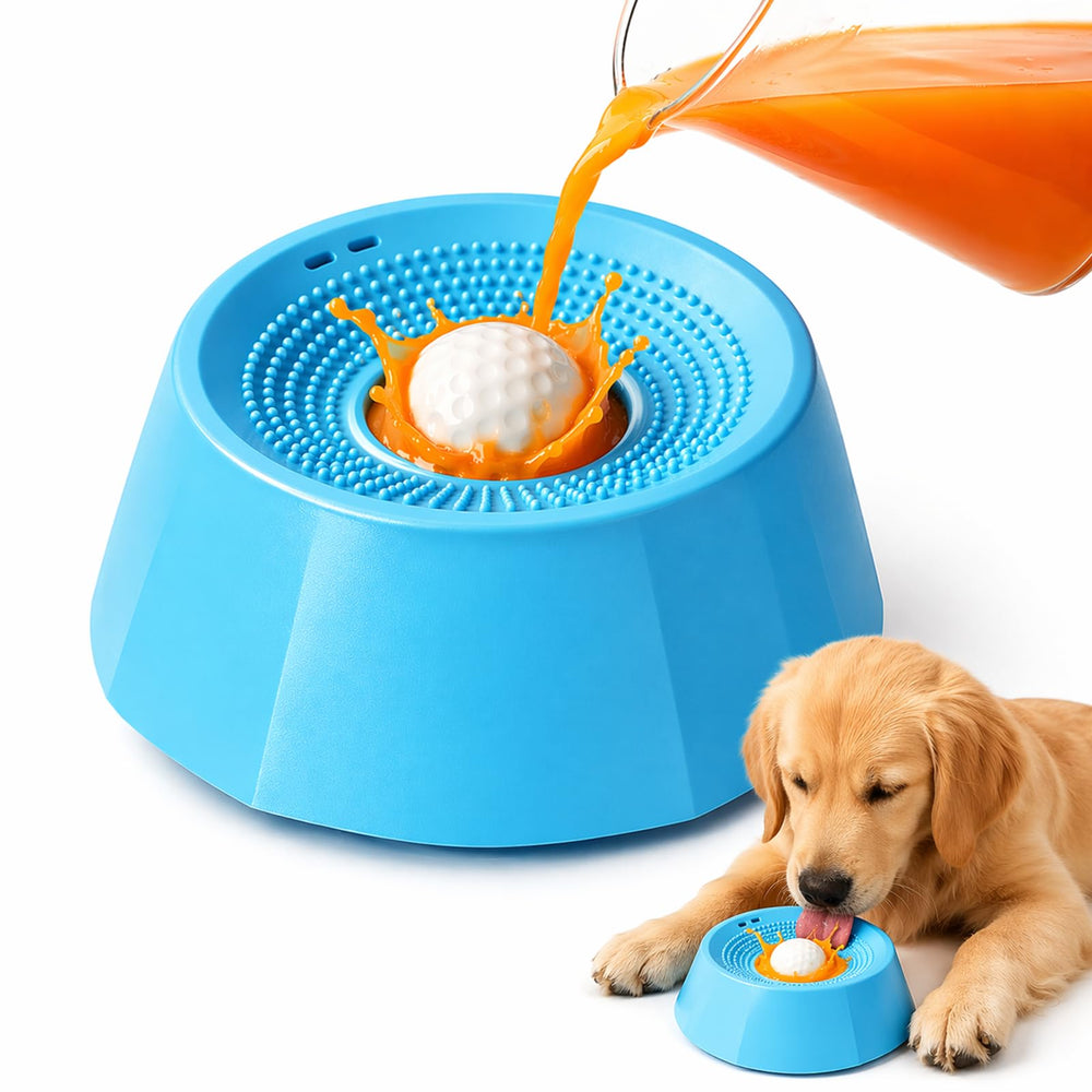 Sadaug rotating treat ball lick bowl promotes slower eating and mental engagement
