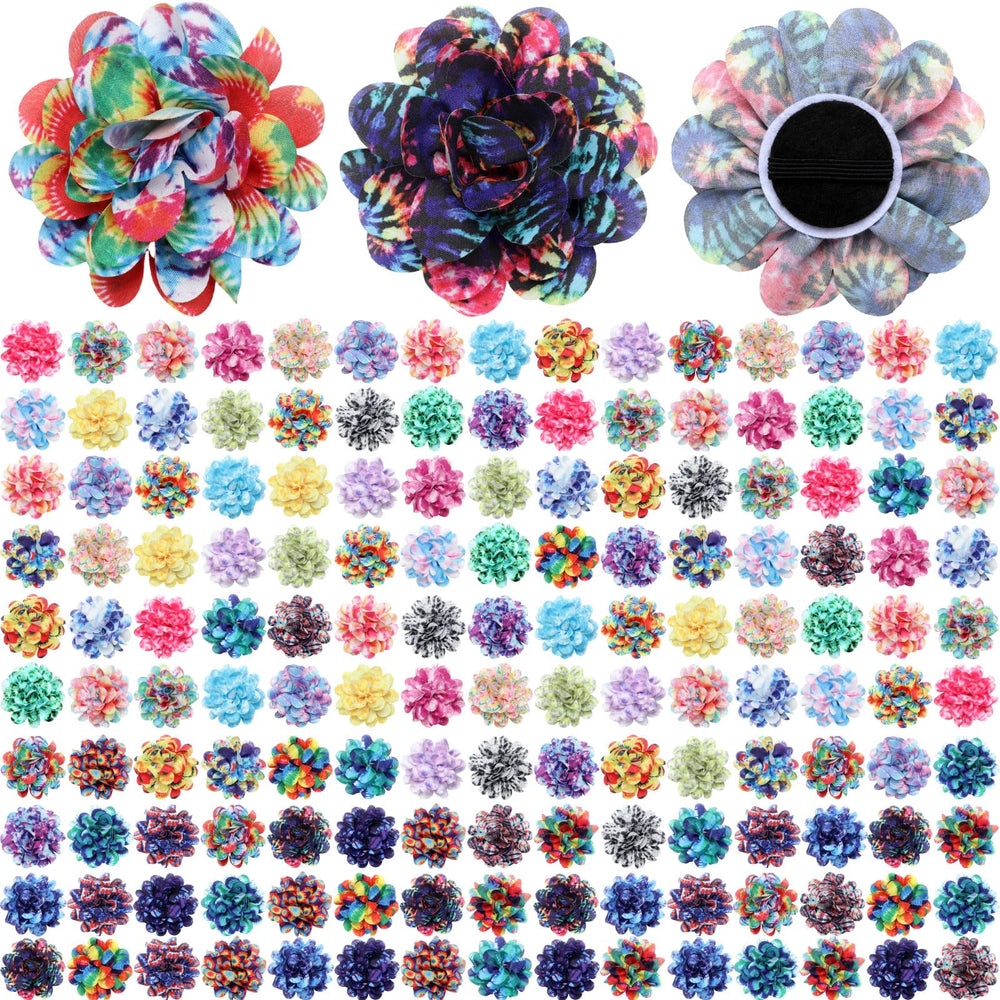 Sadnyy dog collar flowers tie-dye 8cm bow enhances collar styling for photos.