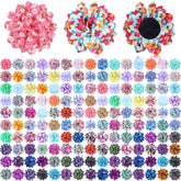 Sadnyy floral dog bow 8cm enhances collars with vibrant floral style.