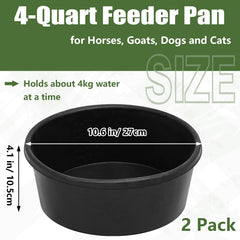 Sadnyy rubber feeder pan 4-quart capacity ready for daily use with livestock and pets