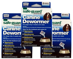 SAFE-GUARD canine dewormer packaging with nine easy-to-feed granule pouches