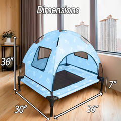 Saijax elevated dog bed outdoor canopy providing portable shade for sunny days.
