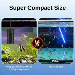SainSmart XpertMatic underwater lamp installed in a fish tank.