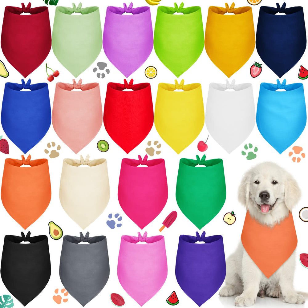 Saintrygo 20-pack plain dog bandanas bulk in vibrant colors for daily wear