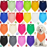 Saintrygo 20-pack plain dog bandanas bulk in vibrant colors for daily wear