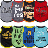 Saintrygo 8 piece dog shirts front view with colorful patterns for daily wear