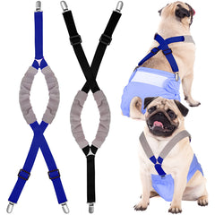Saintrygo two-piece dog suspenders pack for diaper use