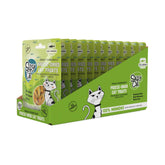 Salty Cat minnow treats in a bag open, showing crunchy texture for daily rewards.