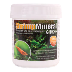 SaltyShrimp Shrimp Mineral GH/KH+ bottle front view highlighting mineral-rich formula for aquatic life