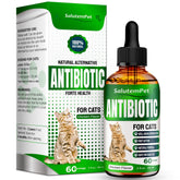 SalutemPet Cat Antibiotic bottle with liquid formula for daily care.