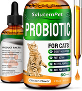 SalutemPet cat probiotics bottle for easy, gentle digestive support.