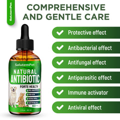 SalutemPet natural antibiotics for cats bottle with easy dosing for UTIs