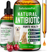 SalutemPet natural antibiotics for dogs bottle with herbal formula for allergies and everyday activity