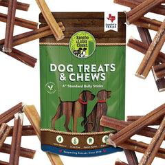 Sancho & Lola's Closet Supreme 6-inch bully sticks pack—long-lasting dental-friendly chew.