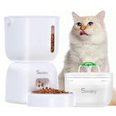 Sandpoy FW1 automatic cat feeder front view with a secure lid for spill-free meals.