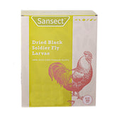 SANSECT Dried BSFL larvae 10lb bag, calcium-rich poultry supplement.
