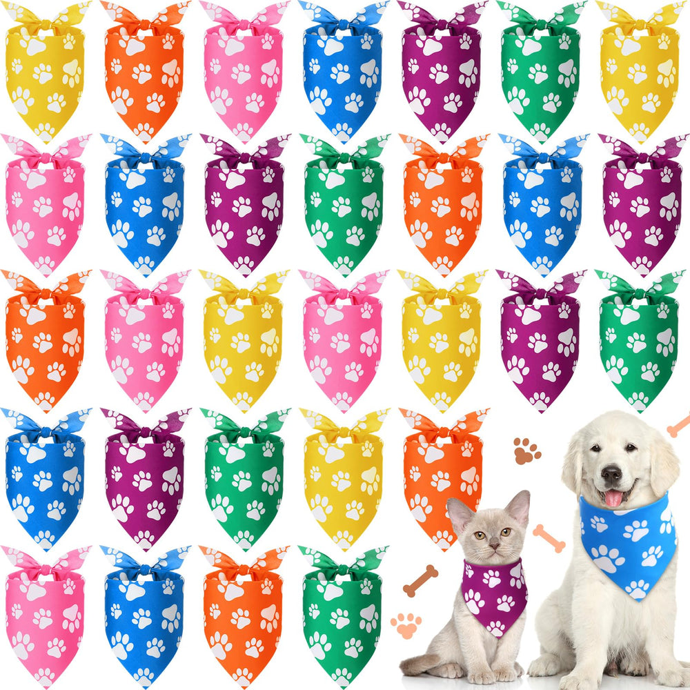 Sanwuta paw print bandanas in a colorful bulk pack, ideal for photos
