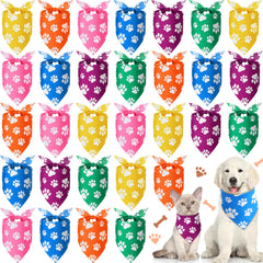 Sanwuta paw print bandanas in a colorful bulk pack, ideal for photos