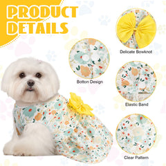 Sanwuta dog bowknot dress with fruit pattern for summer outings