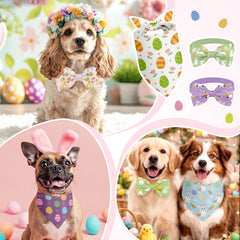 Sanwuta Easter dog bandana featuring egg motif, ideal for party styling