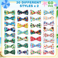 Hawaiian themed Sanwuta dog bows brighten outfits for summer photos