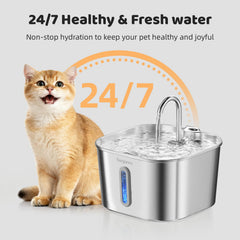 SARPAWS dual drinking modes with faucet stream attract cats to drink