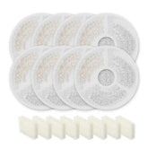 Sarpaws 8-pack replacement filters for cat fountains improve water clarity.