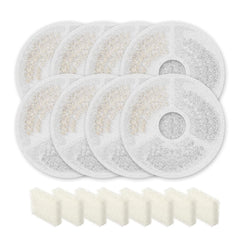 Sarpaws 8-pack replacement filters for cat fountains improve water clarity.