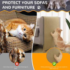 SATFOIV jute mat on sofa protects furniture from claws.