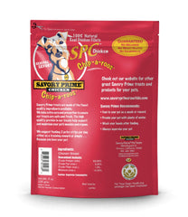 Savory Prime Chicken Chip-A-Roos close-up shows crunchy texture for dogs.