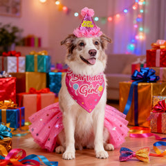 SCENEREAL birthday dress for dogs in rose red adds princess flair
