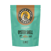 Scratch and Peck Oyster Shell Supplement 4lb bag front view for calcium boost in layers.