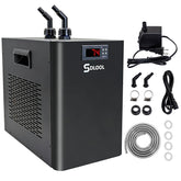 SDLOOL aquarium chiller front view for quiet, efficient tank cooling.
