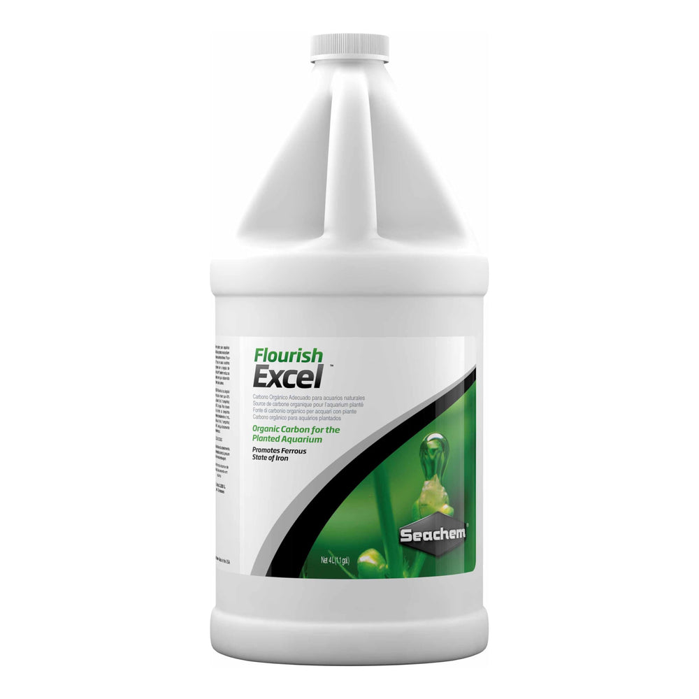 Seachem Flourish Excel bottle pour for bioavailable carbon in planted aquariums.