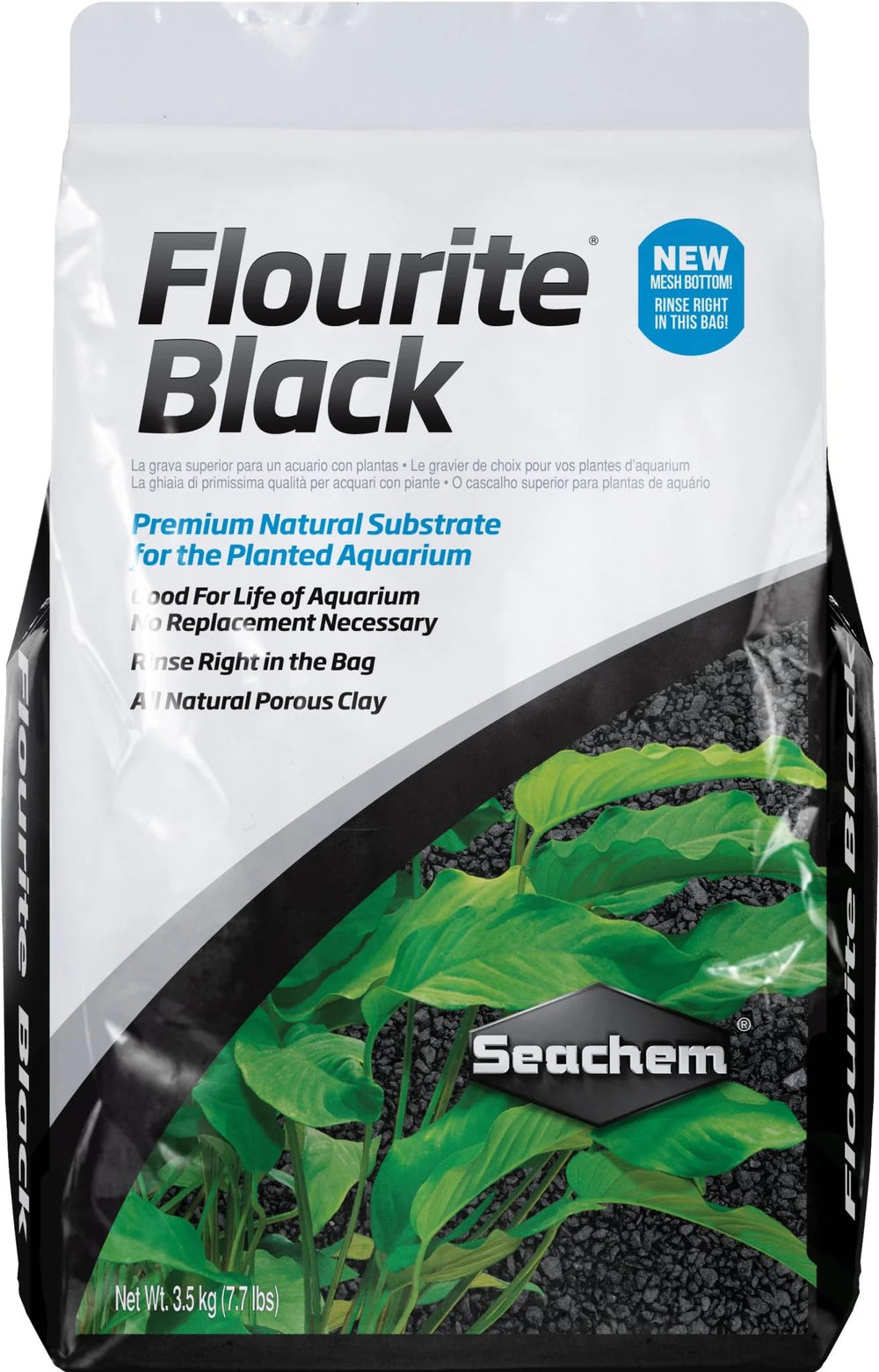 Seachem Flourite Black Clay Gravel packaging photo for planted aquariums