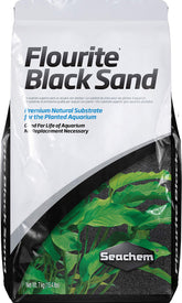 Seachem Flourite Black Sand in a planted aquarium showing a natural, stable substrate for healthy roots.