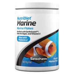 Seachem Nutridiet Marine Flakes bottle pour boosts probiotic nutrition for healthier marine fish