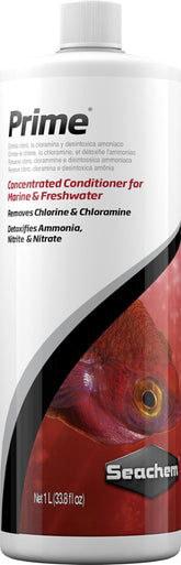 Seachem Prime 1L bottle front view for water conditioning