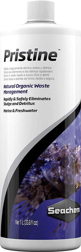Seachem Pristine 1L bottle close-up for water clarity and easy dosing
