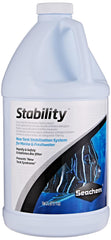 Seachem Stability bottle close-up supports rapid bio-filter establishment in fresh and saltwater aquariums