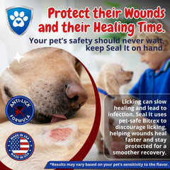 Seal It bitter-taste feature helps reduce licking after application