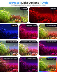 SEAOURA LED light timer control showing auto on/off convenience for tanks
